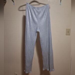 Angie Shimmering Silver wide leg pant size S